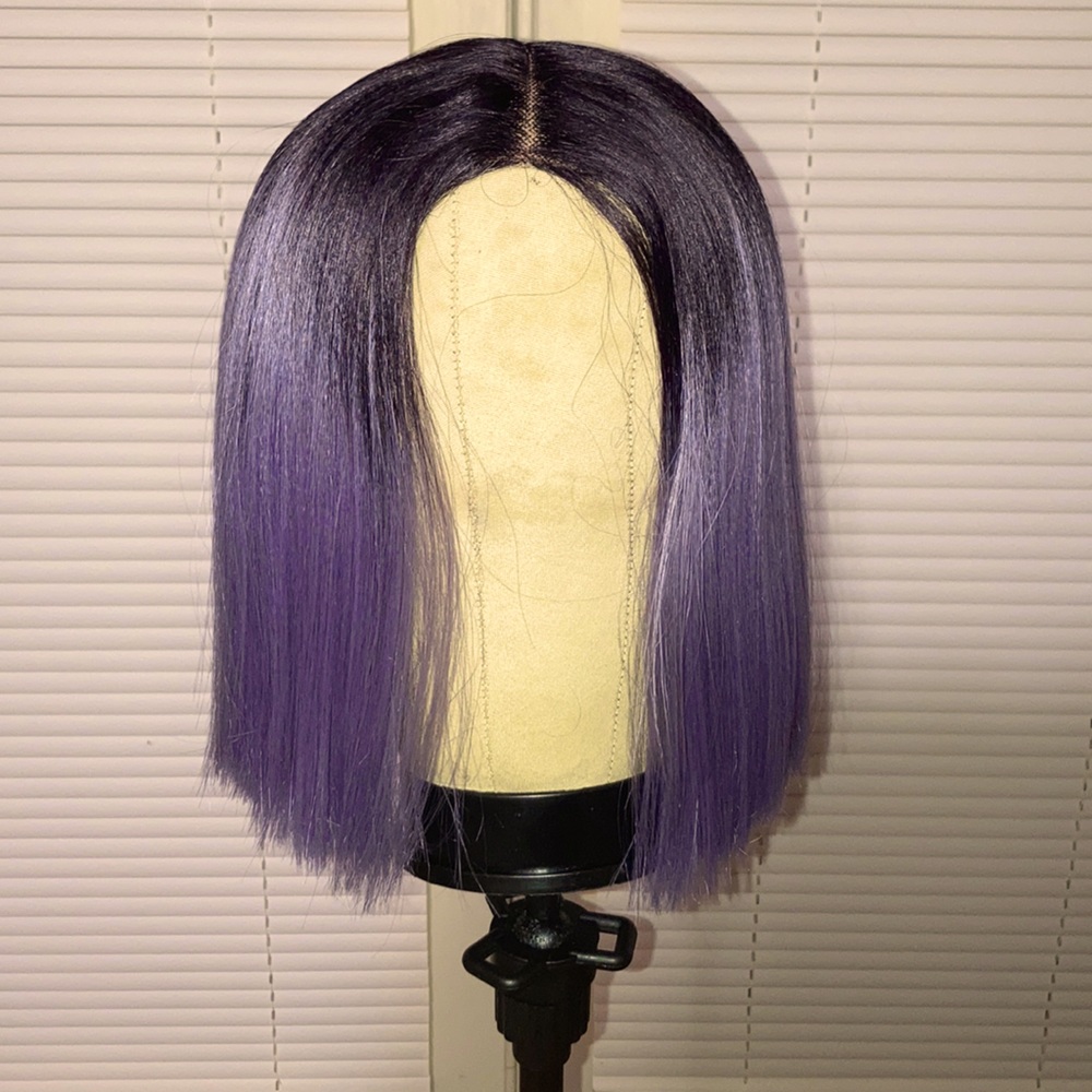 Human hair blend ash purple ombré wig❤️✨👠